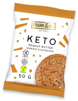 Печиво веганське Frank&Oli KETO арахісова паста, без глютену та цукру, 50 г, 24 уп/ящ 2129888046 фото