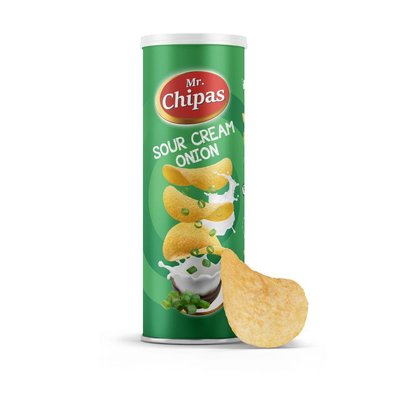 Чіпси Mr. Chipas Sour cream and onion, сметана та цибуля, 160 г, 24 уп/ящ 2072714025 фото