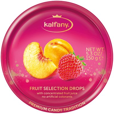 Льодяники в банку Kalfany Fruit Selection фруктове асорті 150гр, (10 шт/ящ) 125900760 фото